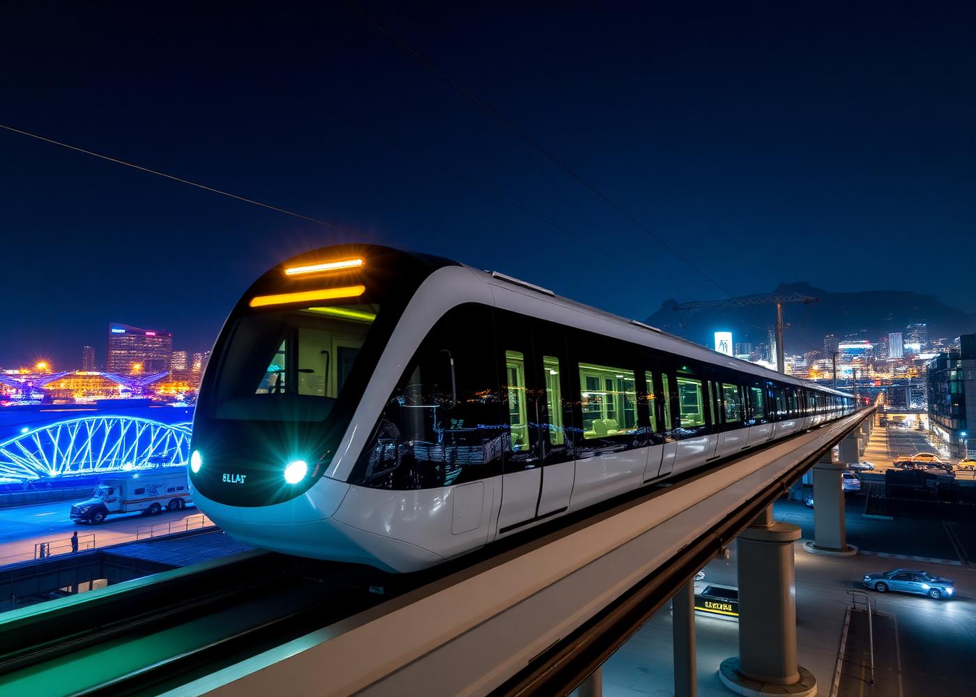 Night render of the CBD station