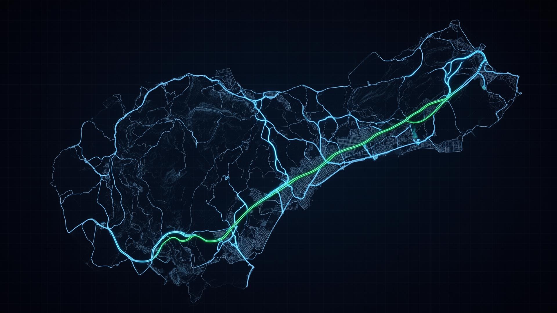 Conceptual rail route map of Cape Town